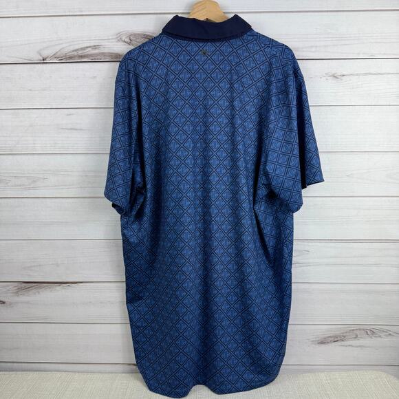 Greyson‎ Golf Polo Shirt West Flag Mongoose Blue Geometric Print Mens XL - Picture 2 of 7